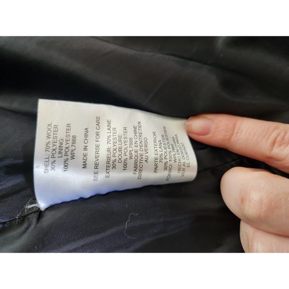 Michael by Michael Kors Paid Wool Blend Hooded Toggle Closure Coat 14 - Picture 9 of 9